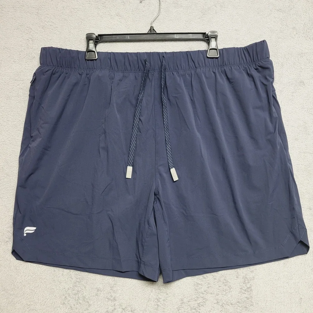 Fabletics Fundamental Short Mens 2X Blue Lined Athletic Wear Pull On Stretch Gym